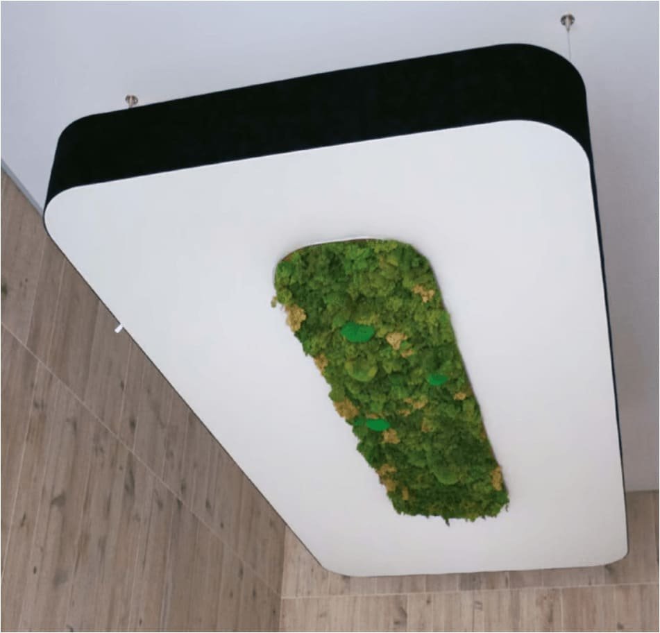 Polo Moss – Lichtmodul mit Moos-Optik im Gebäude