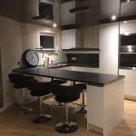 Wohnzimmer- Küche Hochglanz Spanndecke mit Einbaustrahler - Infabe